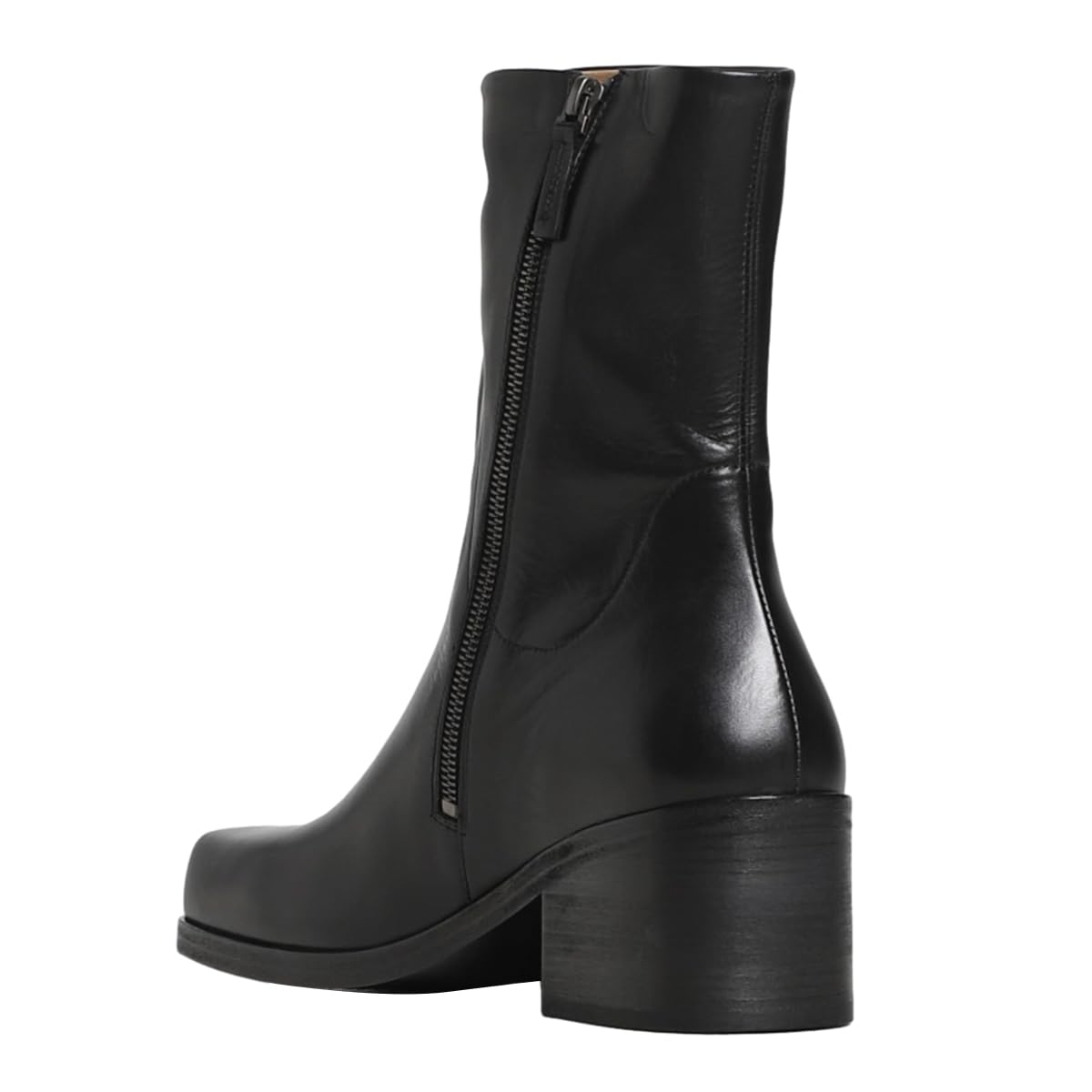 FSJ Women Closed Square Toe Ankle Boots Low Block Heel Short Boots Side Zipper Mid Calf Fashion Dress Booties Size 4-16 US - Image 4