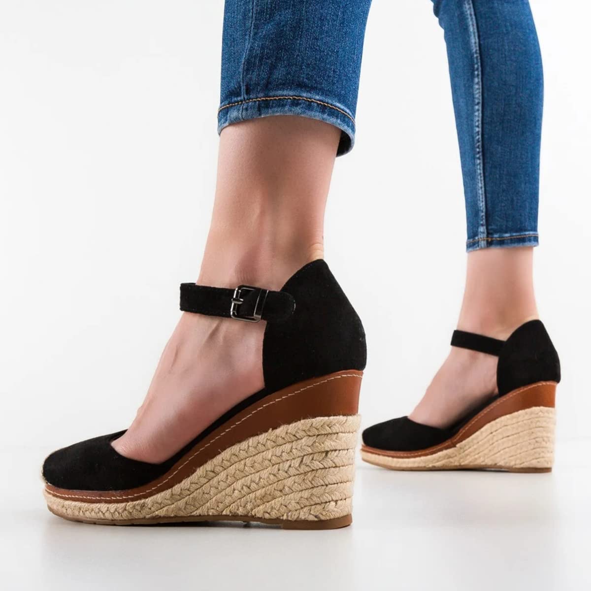 FSJ Women Closed Toe Espadrilles Dressy Wedge Sandal Ankle Strap Buckle High Heels Comfort Platform Sandals Shoes Size 4-15 US - Image 4