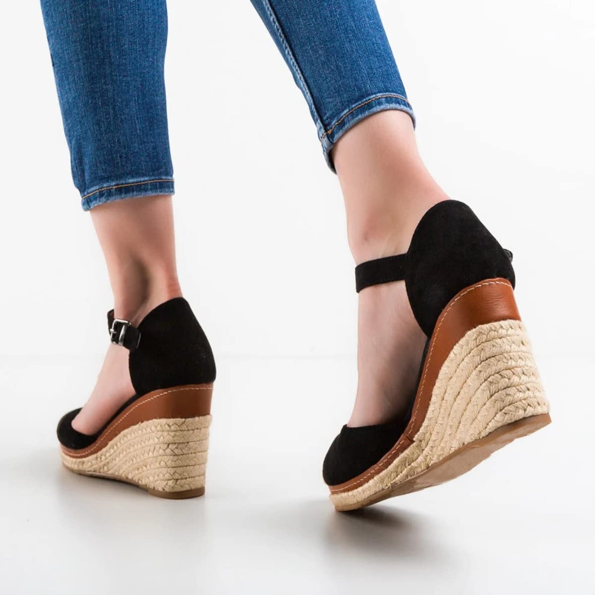 FSJ Women Closed Toe Espadrilles Dressy Wedge Sandal Ankle Strap Buckle High Heels Comfort Platform Sandals Shoes Size 4-15 US - Image 5