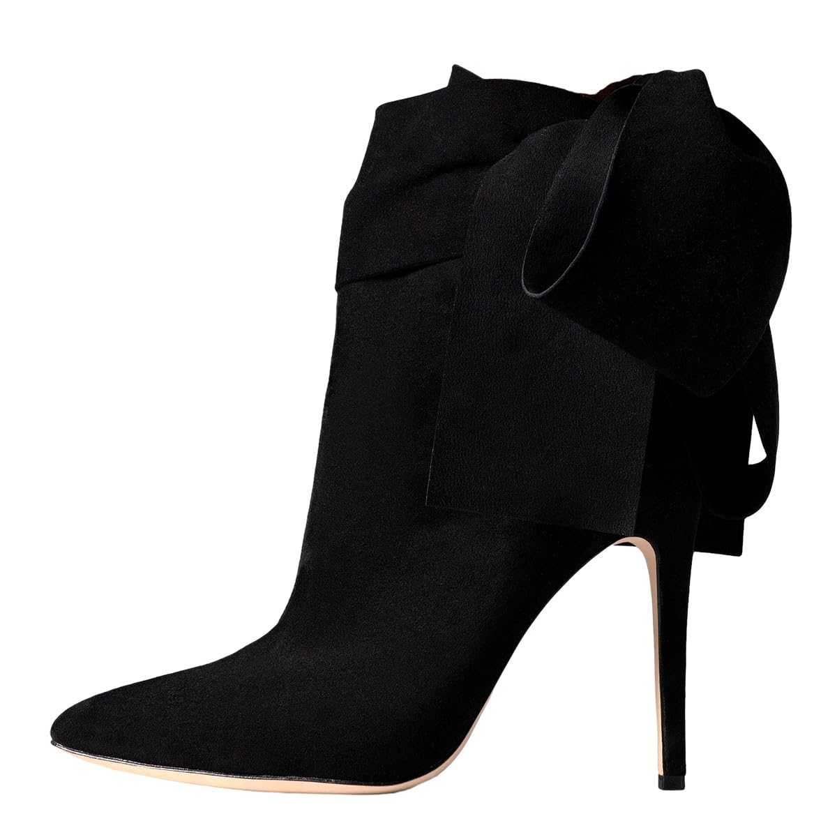 FSJ Women Pointed Toe Stiletto Heel Ankle Boots Side Zipper Tie Bowknot Booties Western Fashion Nightclub Shoes Size 4-16 US - Image 5